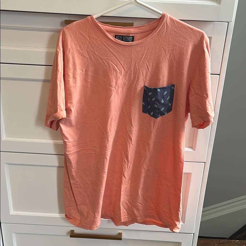 Orange and Blue Cactus Short Sleeve Pocket Tee